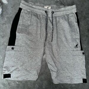Gray and Black Drawstring Shorts